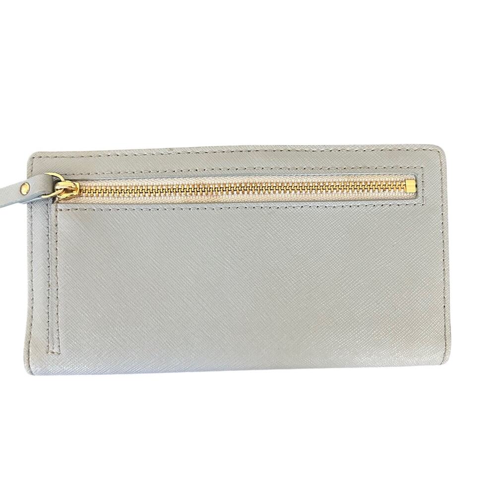 Kate Spade Wallet Powder Blue Leather Card Holder ID Designer Classic Minimalist - Picture 5 of 8